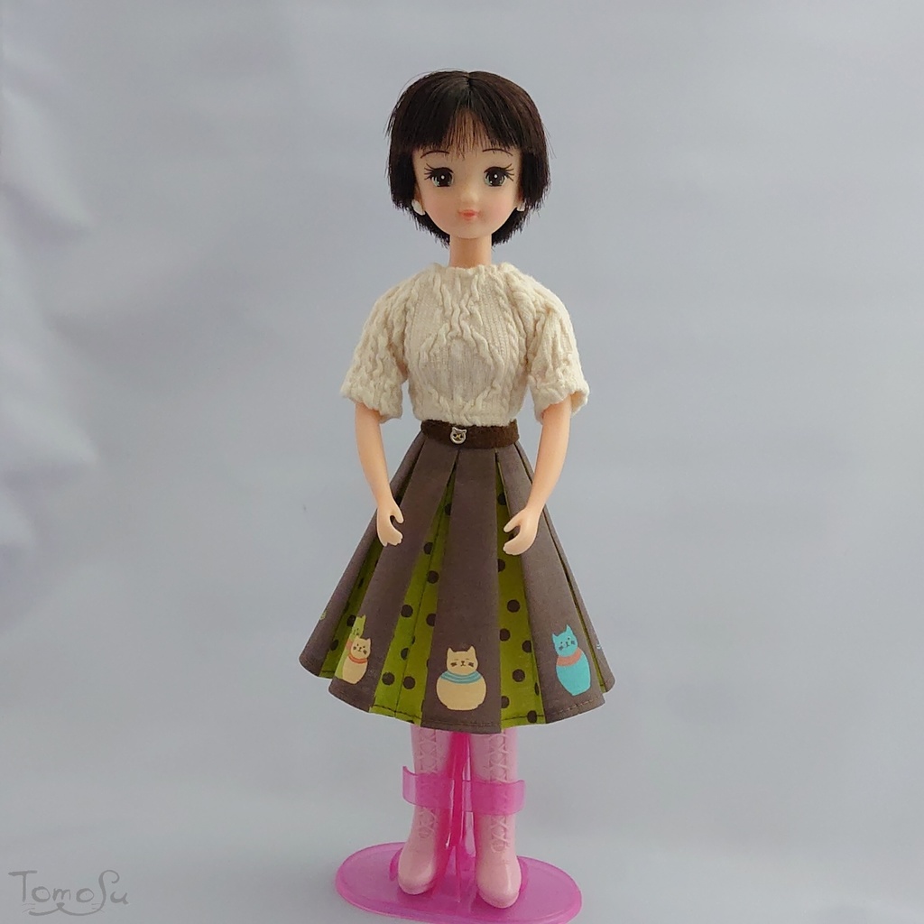 22‐27㎝サイズにゃるまボックスプリーツスカート<レギュラーサイズ>