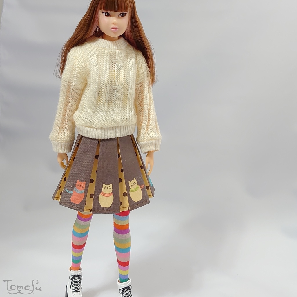 22‐27㎝サイズにゃるまボックスプリーツスカート<レギュラーサイズ>