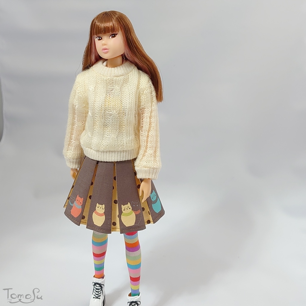 22‐27㎝サイズにゃるまボックスプリーツスカート<レギュラーサイズ>