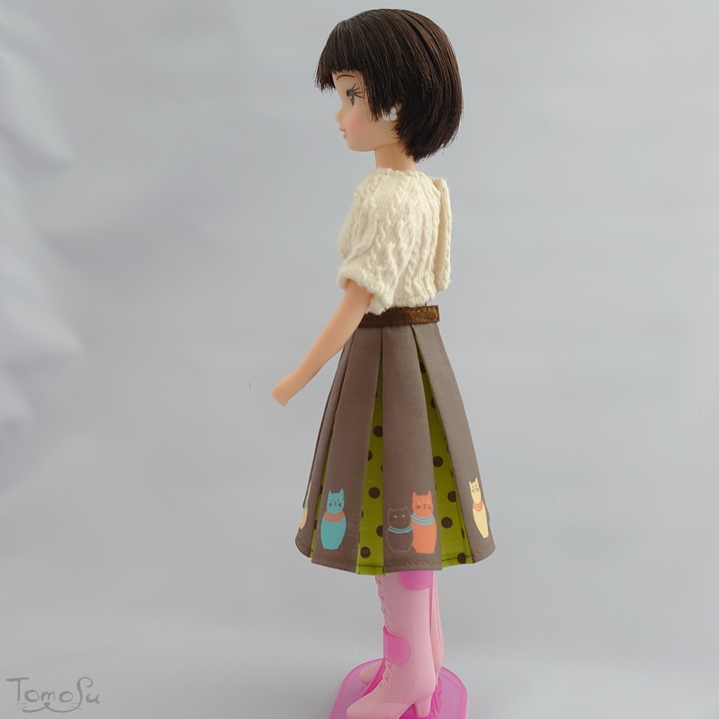 22‐27㎝サイズにゃるまボックスプリーツスカート<レギュラーサイズ>