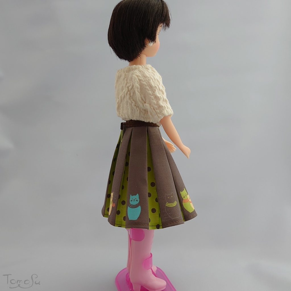 22‐27㎝サイズにゃるまボックスプリーツスカート<レギュラーサイズ>