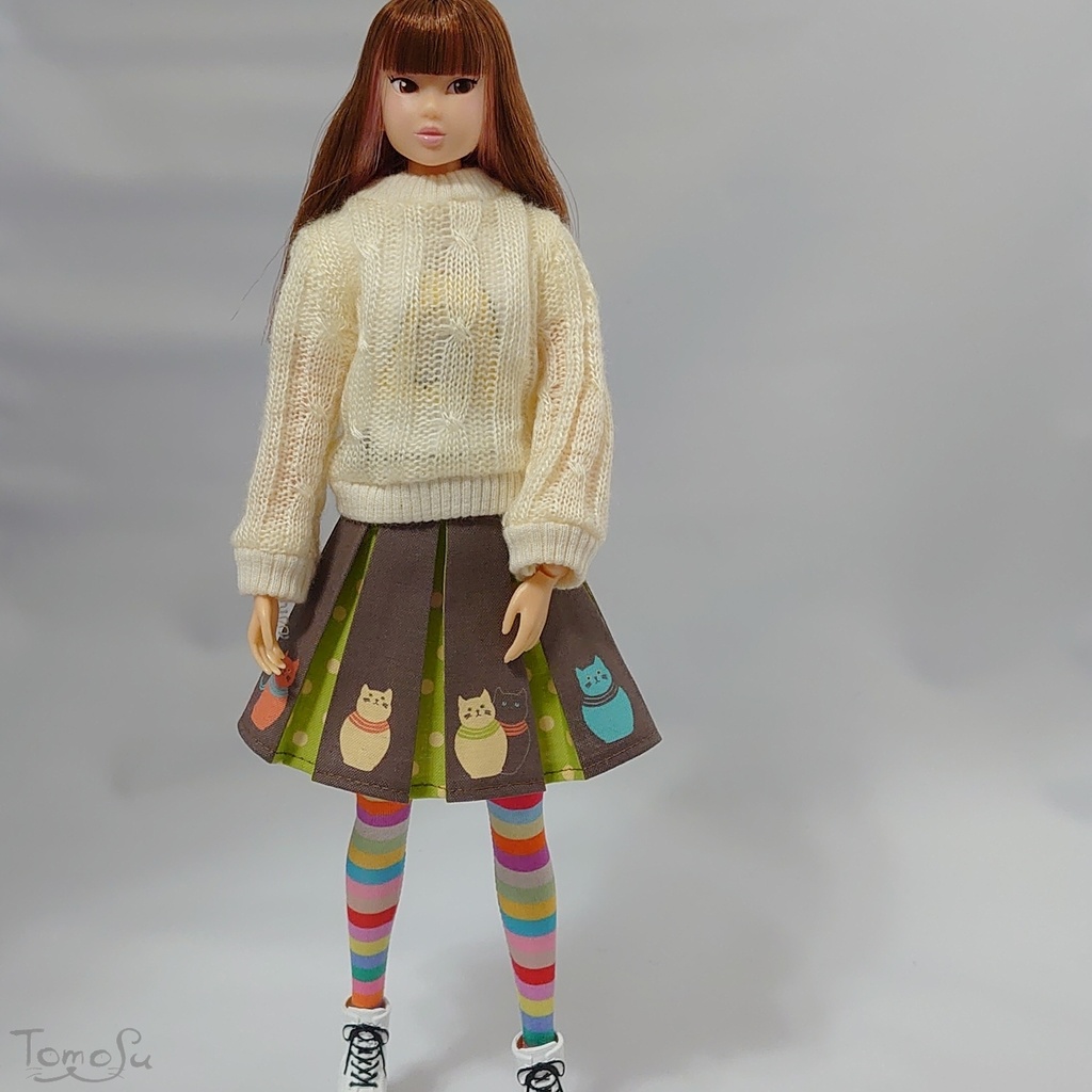 22‐27㎝サイズにゃるまボックスプリーツスカート<レギュラーサイズ>