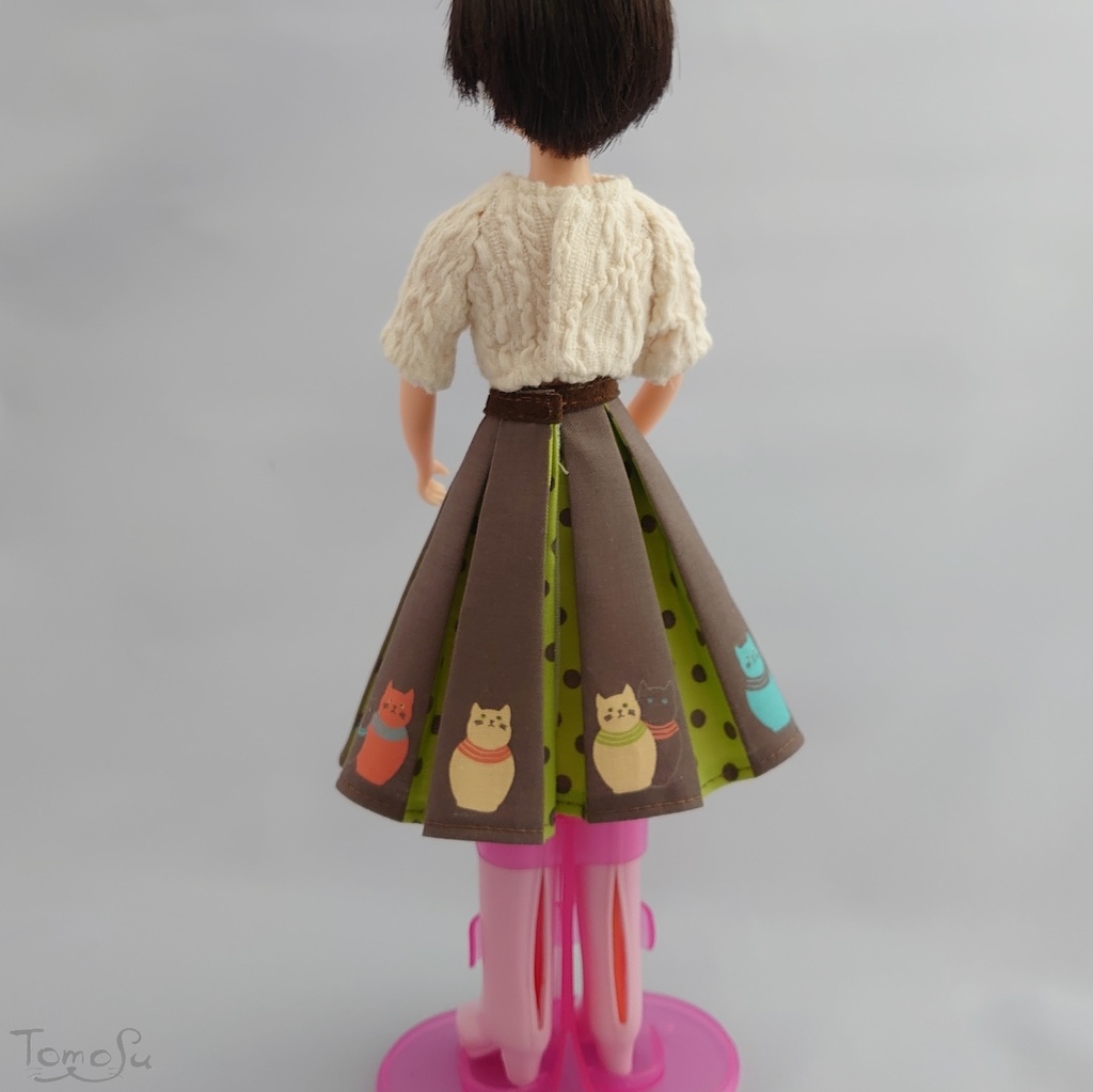 22‐27㎝サイズにゃるまボックスプリーツスカート<レギュラーサイズ>