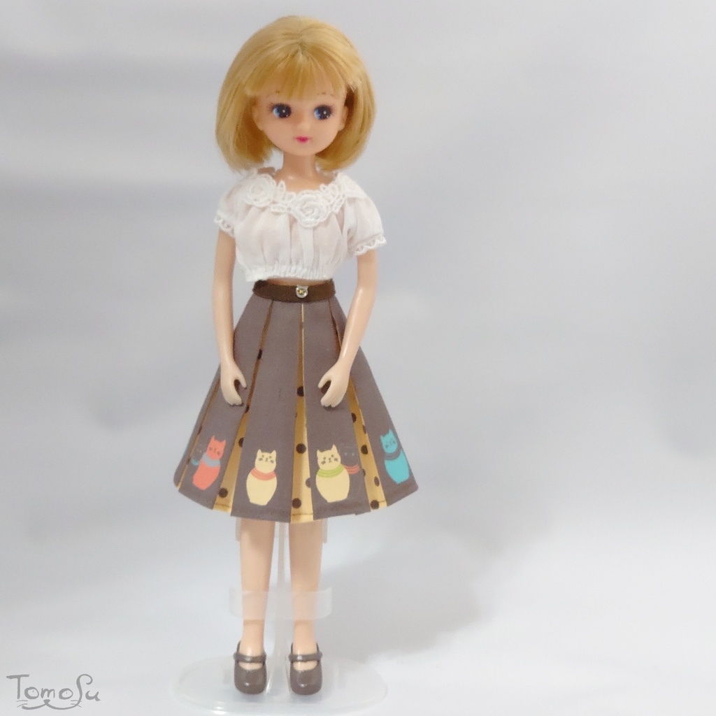 22‐27㎝サイズにゃるまボックスプリーツスカート<レギュラーサイズ>