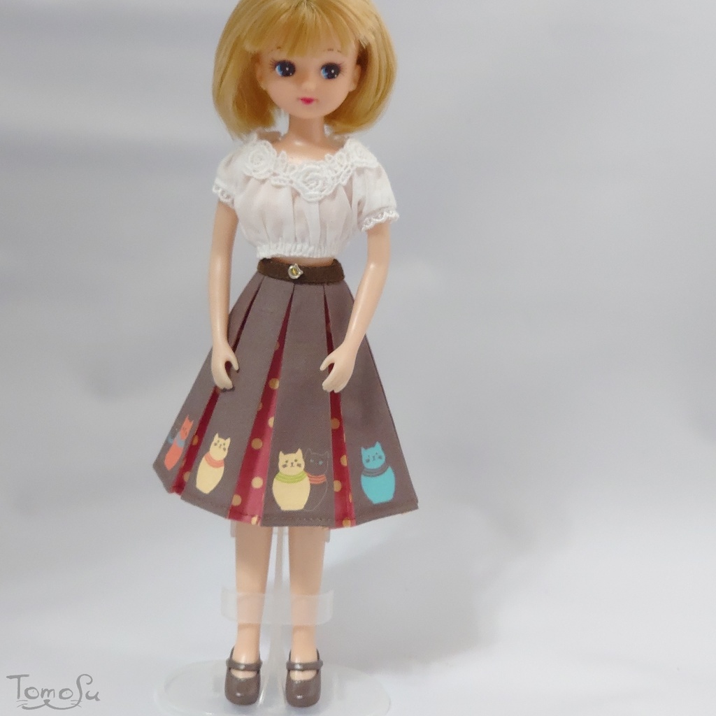 22‐27㎝サイズにゃるまボックスプリーツスカート<レギュラーサイズ>