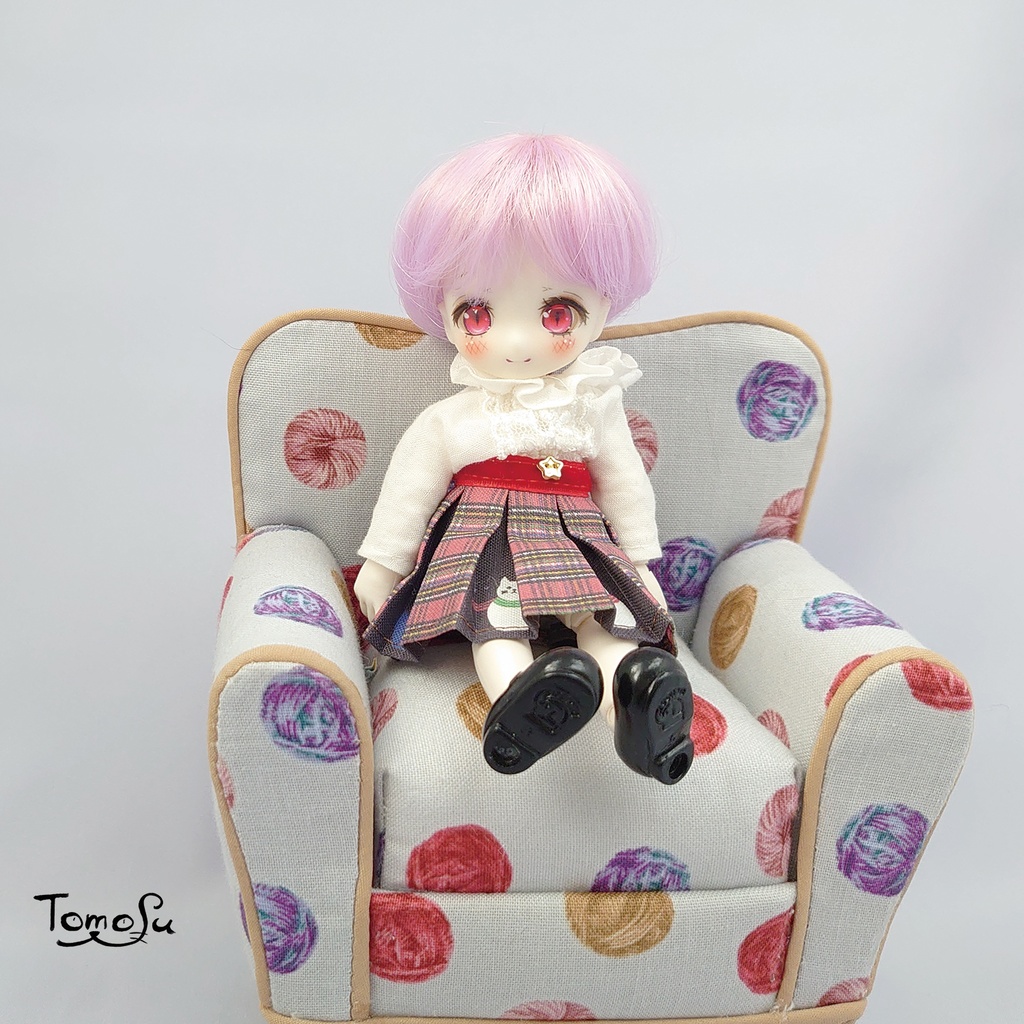 11㎝サイズこっそりにゃるまチェックのボックスプリーツスカート