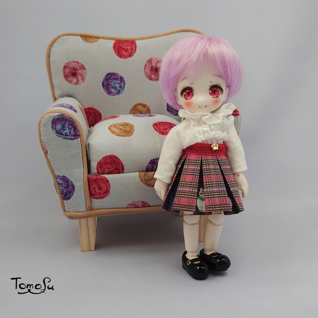 11㎝サイズこっそりにゃるまチェックのボックスプリーツスカート