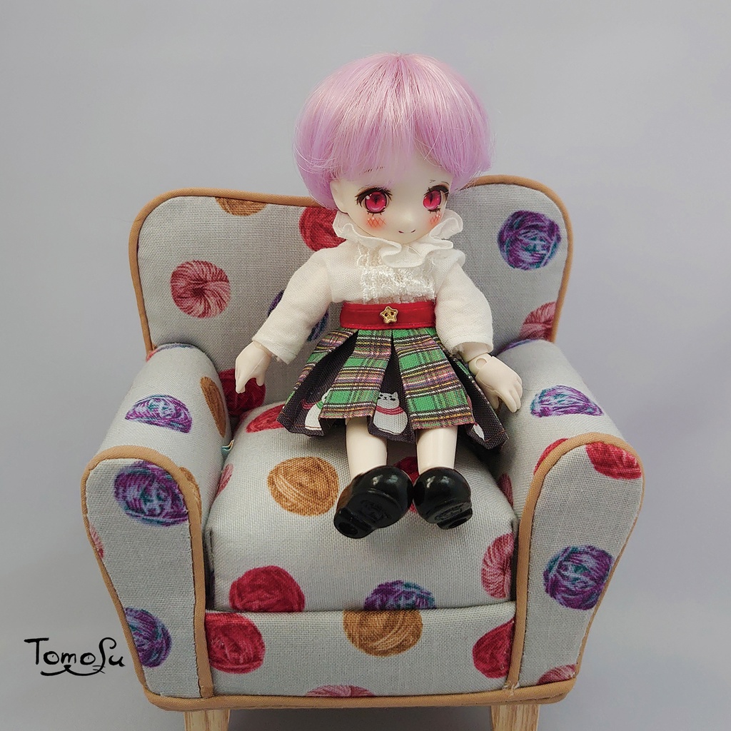 11㎝サイズこっそりにゃるまチェックのボックスプリーツスカート