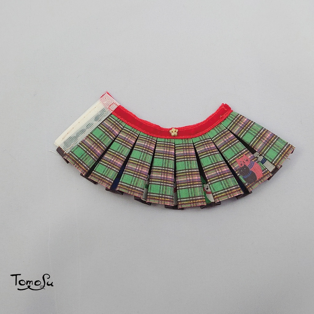 11㎝サイズこっそりにゃるまチェックのボックスプリーツスカート