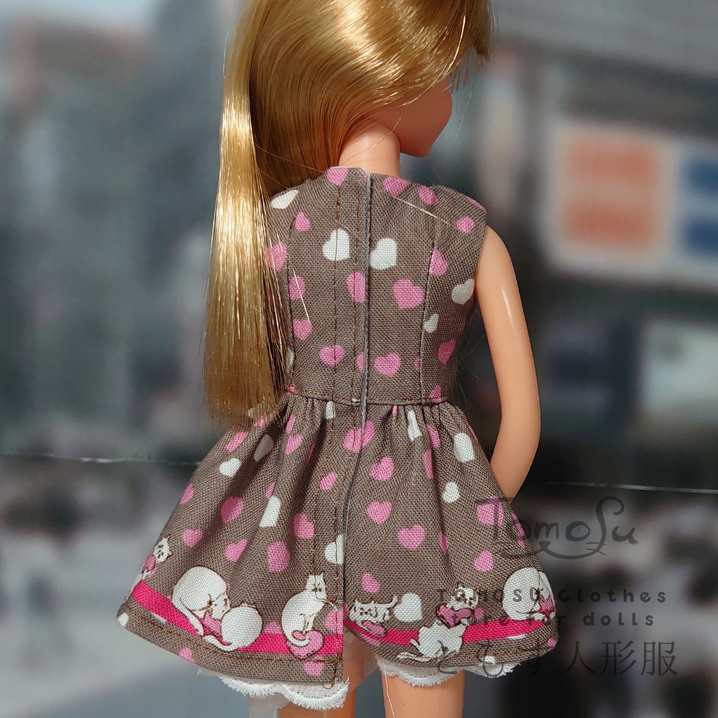 (B品)ハートネコのミニ丈ワンピース3点セット