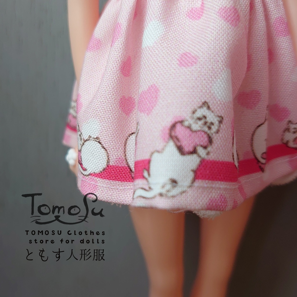 (B品)ハートネコのミニ丈ワンピース3点セット