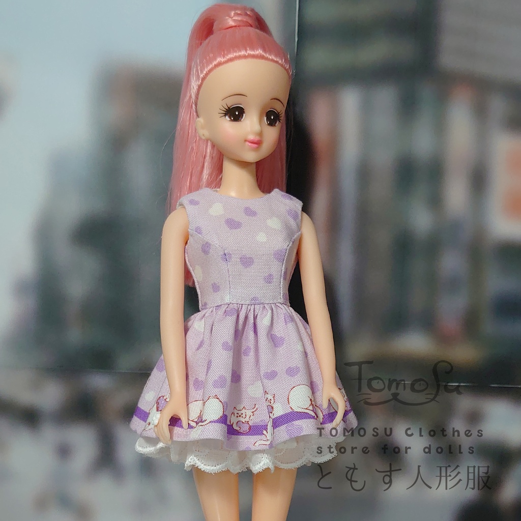 (B品)ハートネコのミニ丈ワンピース3点セット