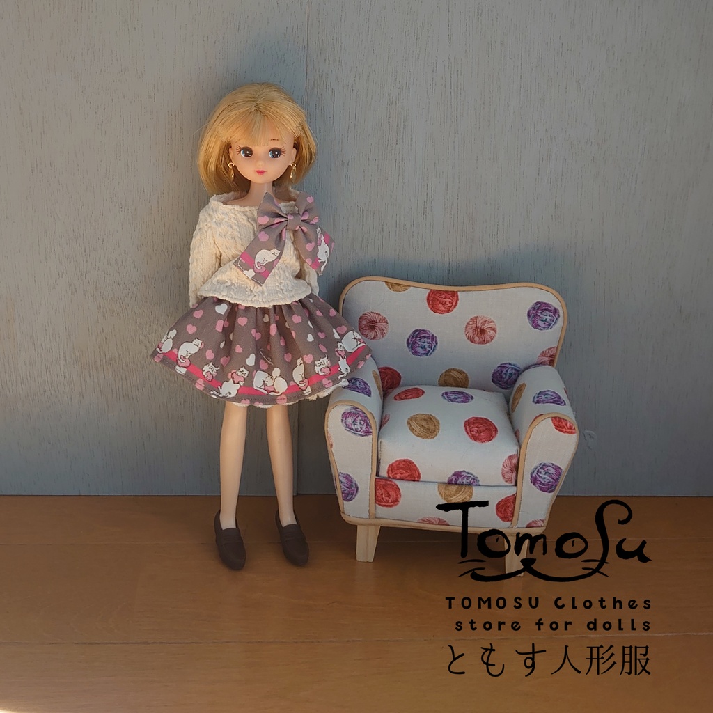 (B品)ハートねこふわふわスカート