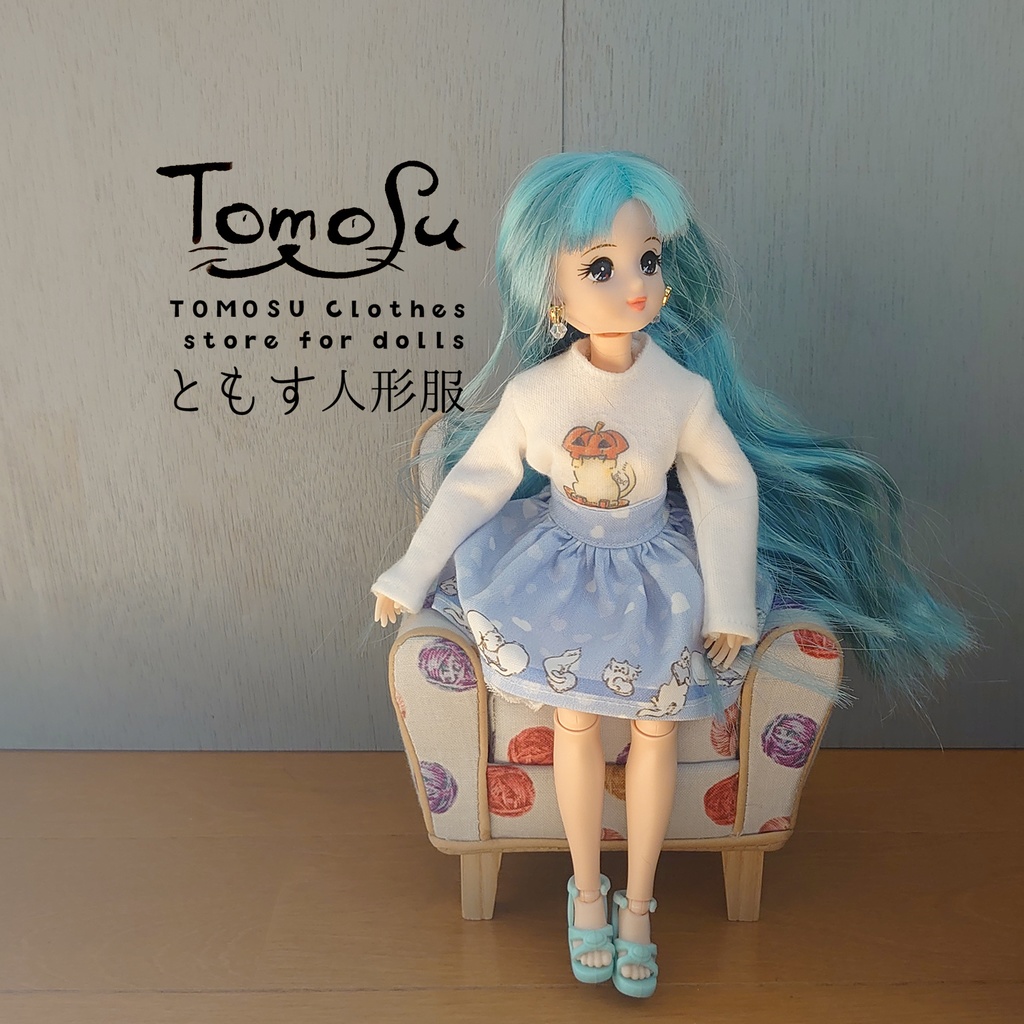 (B品)ハートねこふわふわスカート