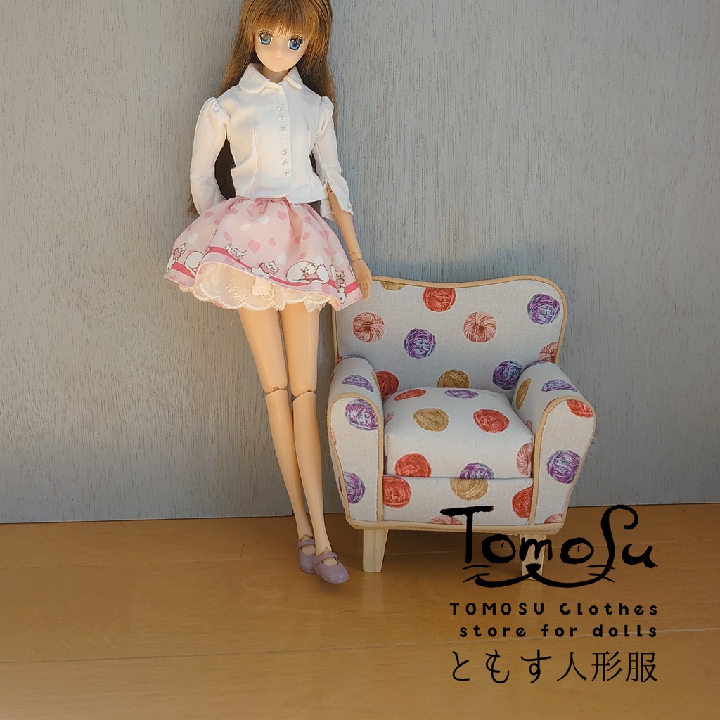 (B品)ハートねこふわふわスカート