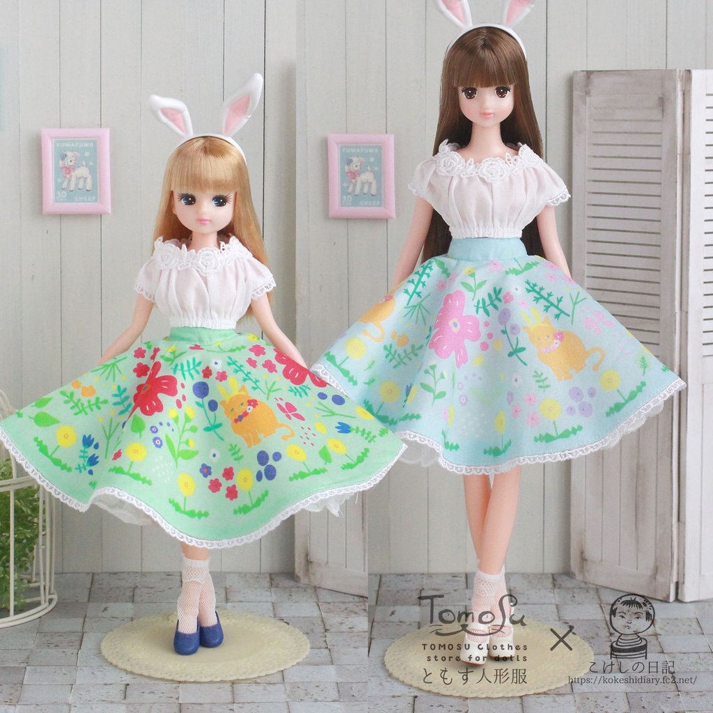 22～27cm向け花柄サーキュラースカート - tomosudoll - BOOTH