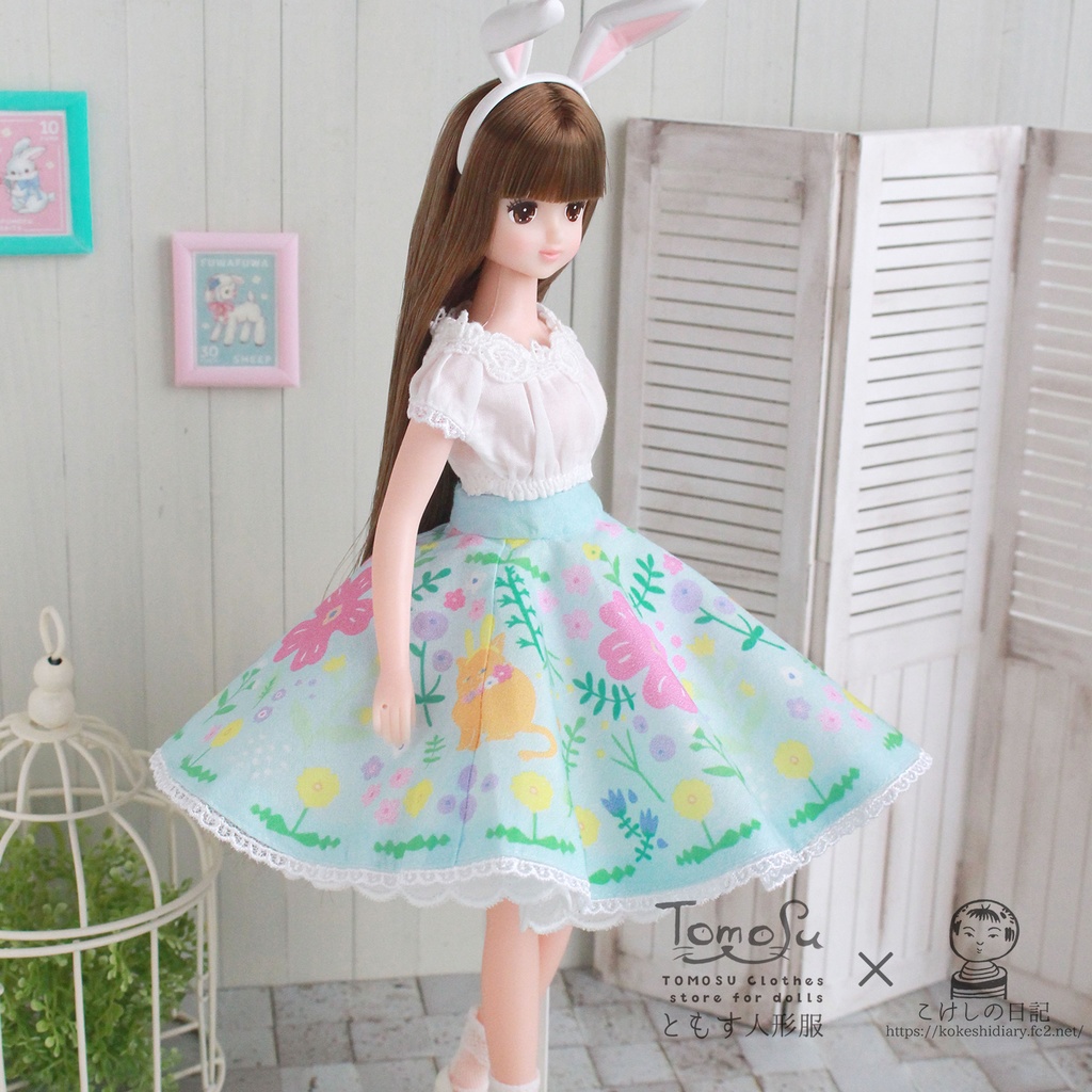 22~27cm向け花柄サーキュラースカート