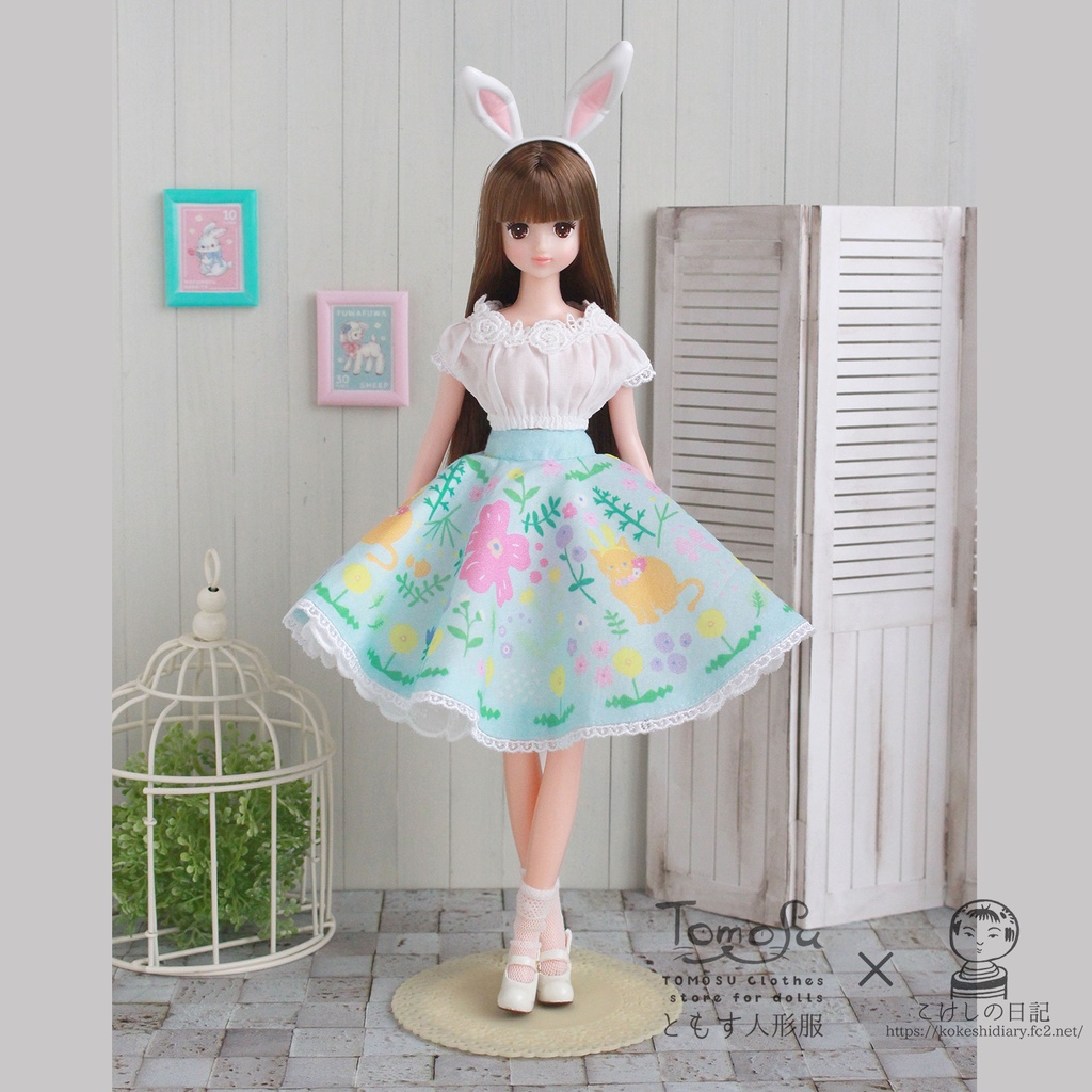 22~27cm向け花柄サーキュラースカート