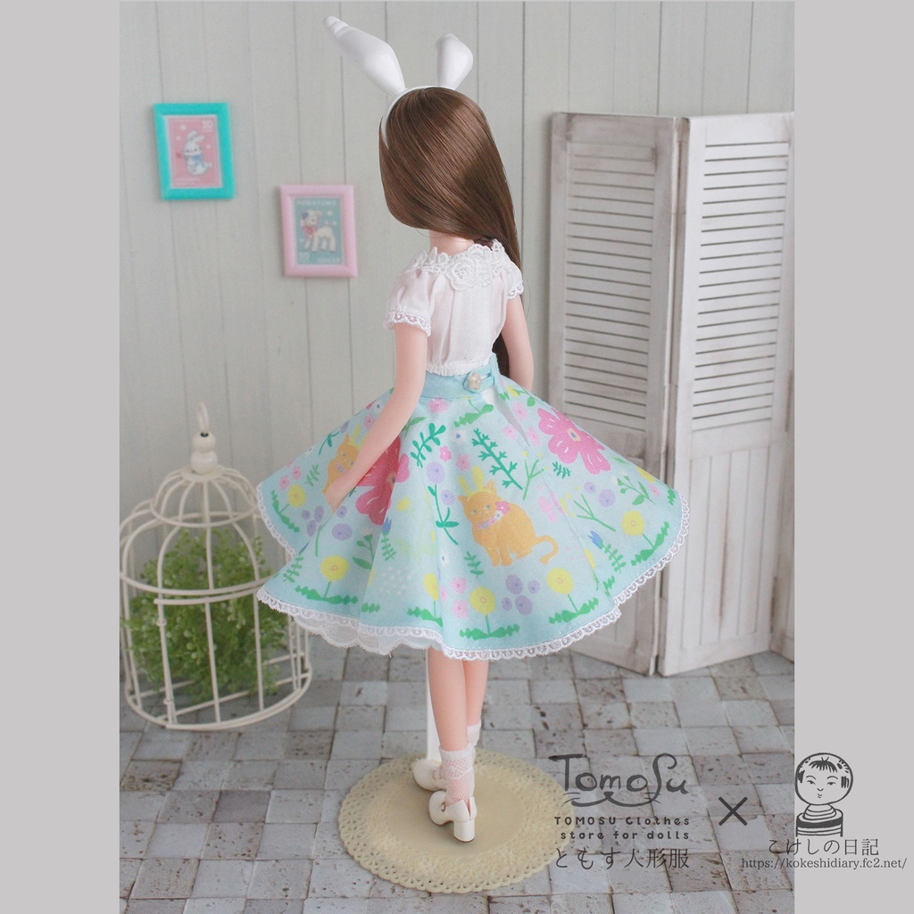 22~27cm向け花柄サーキュラースカート