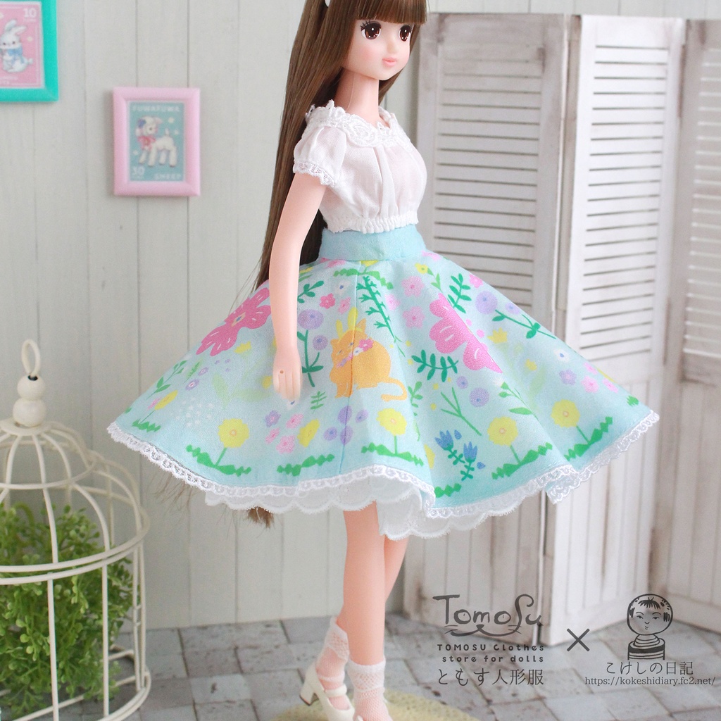 22~27cm向け花柄サーキュラースカート