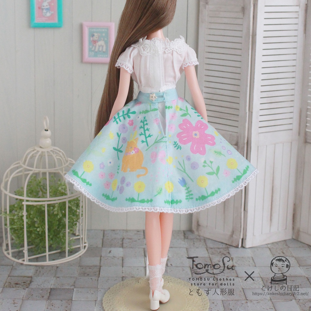 22~27cm向け花柄サーキュラースカート