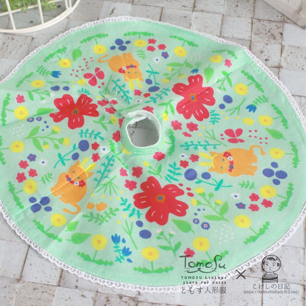 22~27cm向け花柄サーキュラースカート