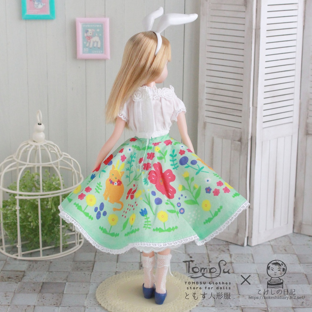 22~27cm向け花柄サーキュラースカート