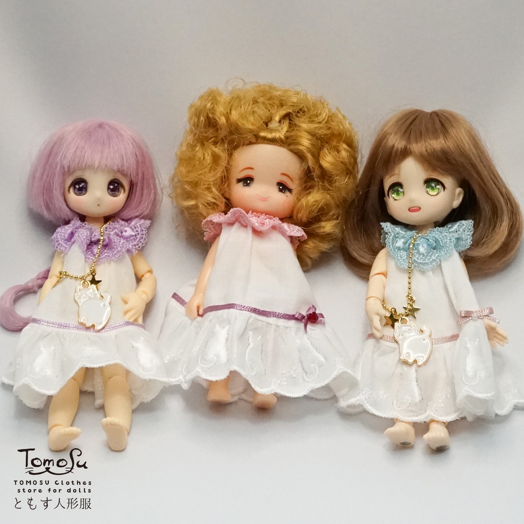 白猫の流れ星ワンピースセット