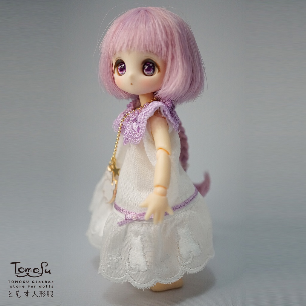 白猫の流れ星ワンピースセット