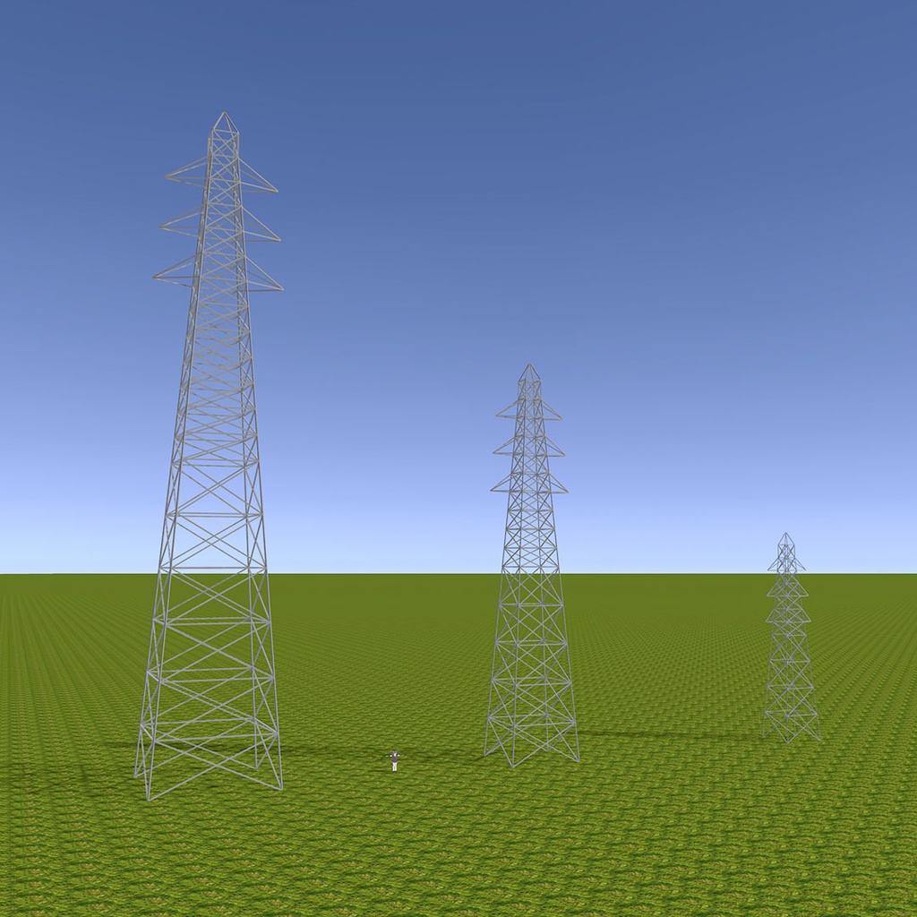 【無料】送電線の鉄塔（大・中・小）