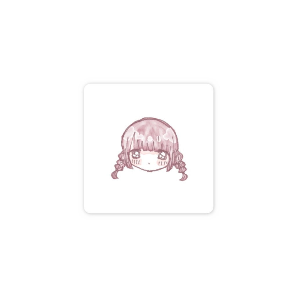 スマホステッカーぴんくみつあみちゃん