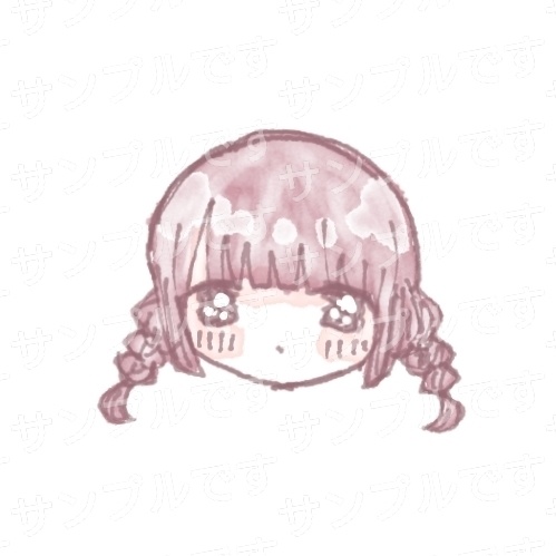 スマホステッカーぴんくみつあみちゃん