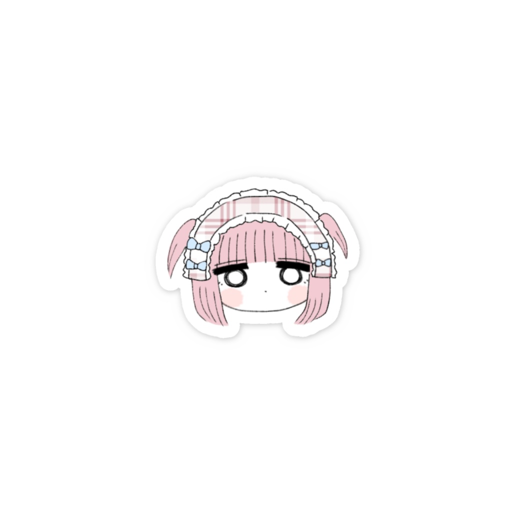 スマホステッカーぴんくヘッドドレスちゃん