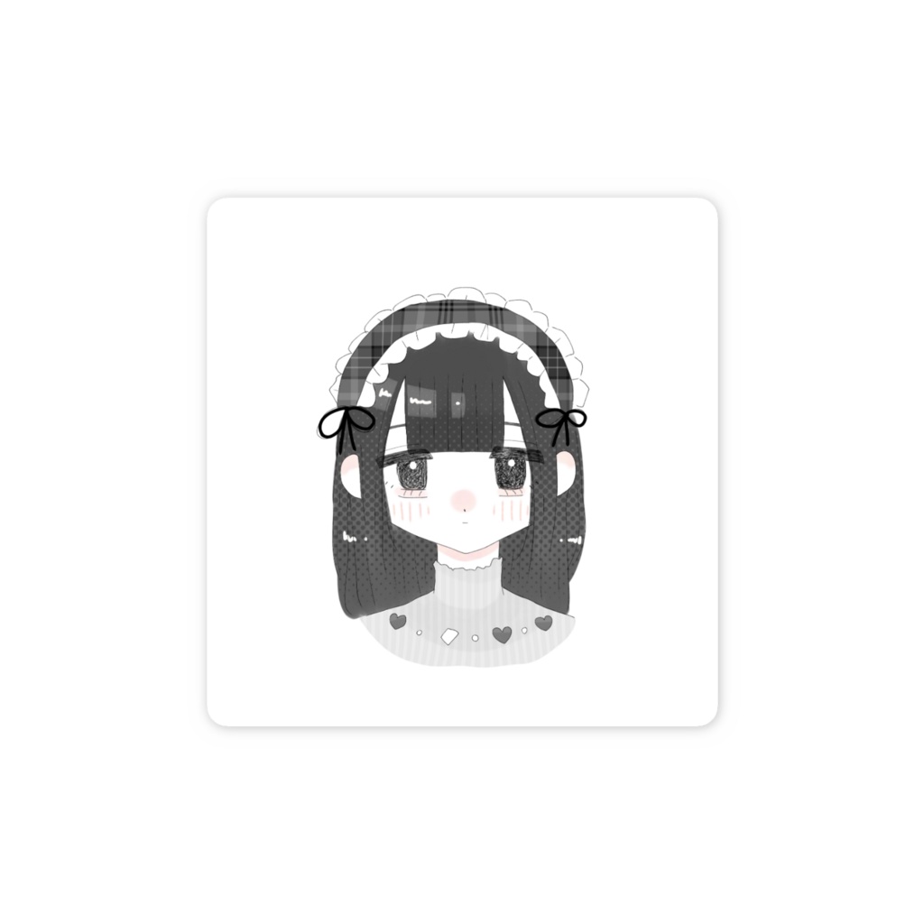 スマホステッカーぶらっくヘッドドレスちゃん