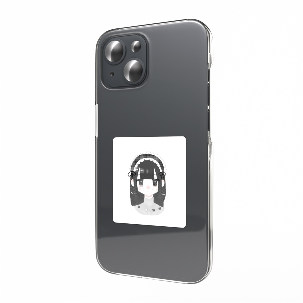 スマホステッカーぶらっくヘッドドレスちゃん