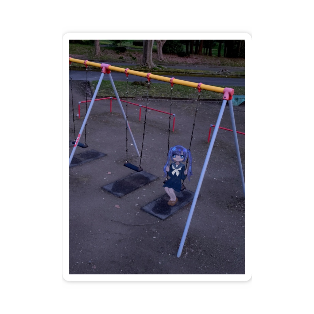 スマホステッカー公園の女の子
