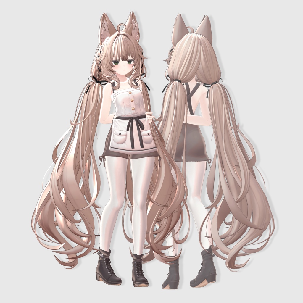 【12アバター対応 VRC Hair】 ふわりんツインテール