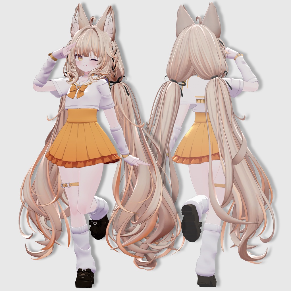 【12アバター対応 VRC Hair】 ふわりんツインテール