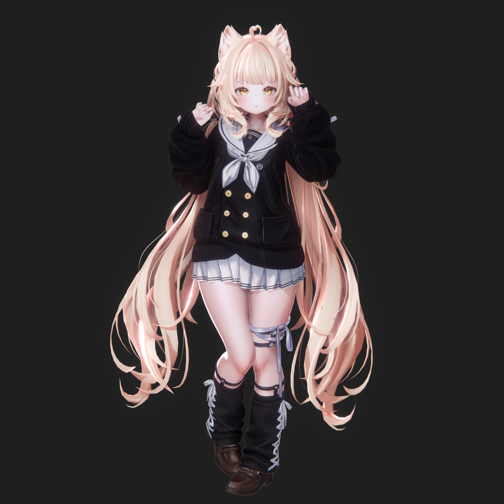 【15アバター対応 VRC Hair】 ふわりんツインテール