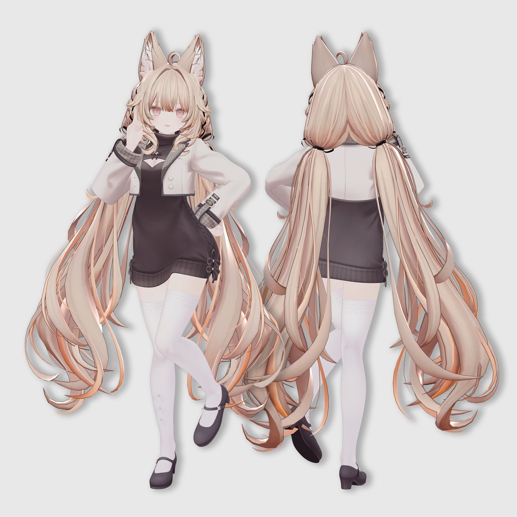 【12アバター対応 VRC Hair】 ふわりんツインテール