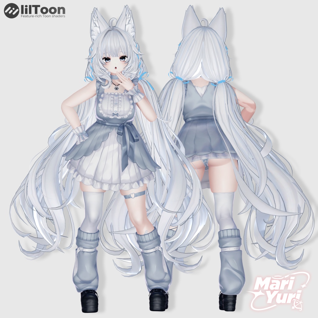 【14アバター対応 VRC Hair】 ふわりんツインテール