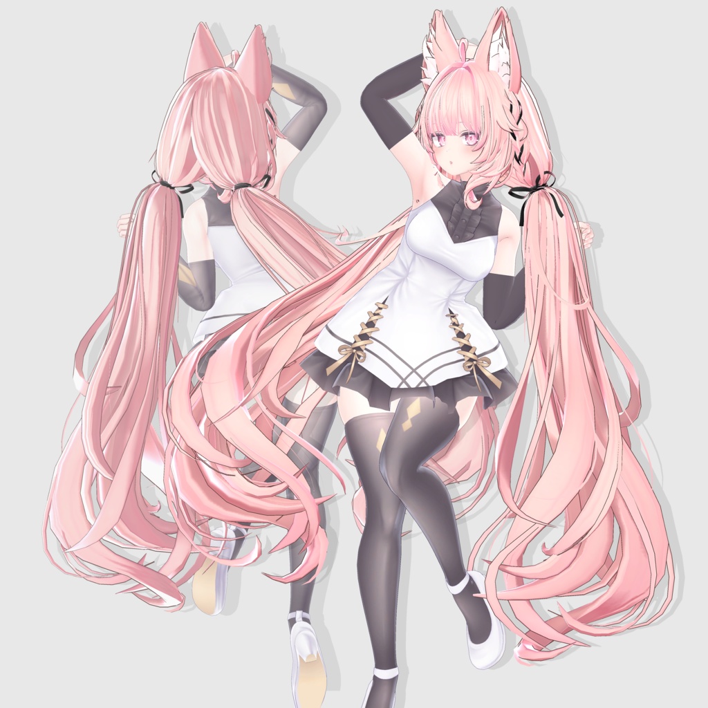 【12アバター対応 VRC Hair】 ふわりんツインテール