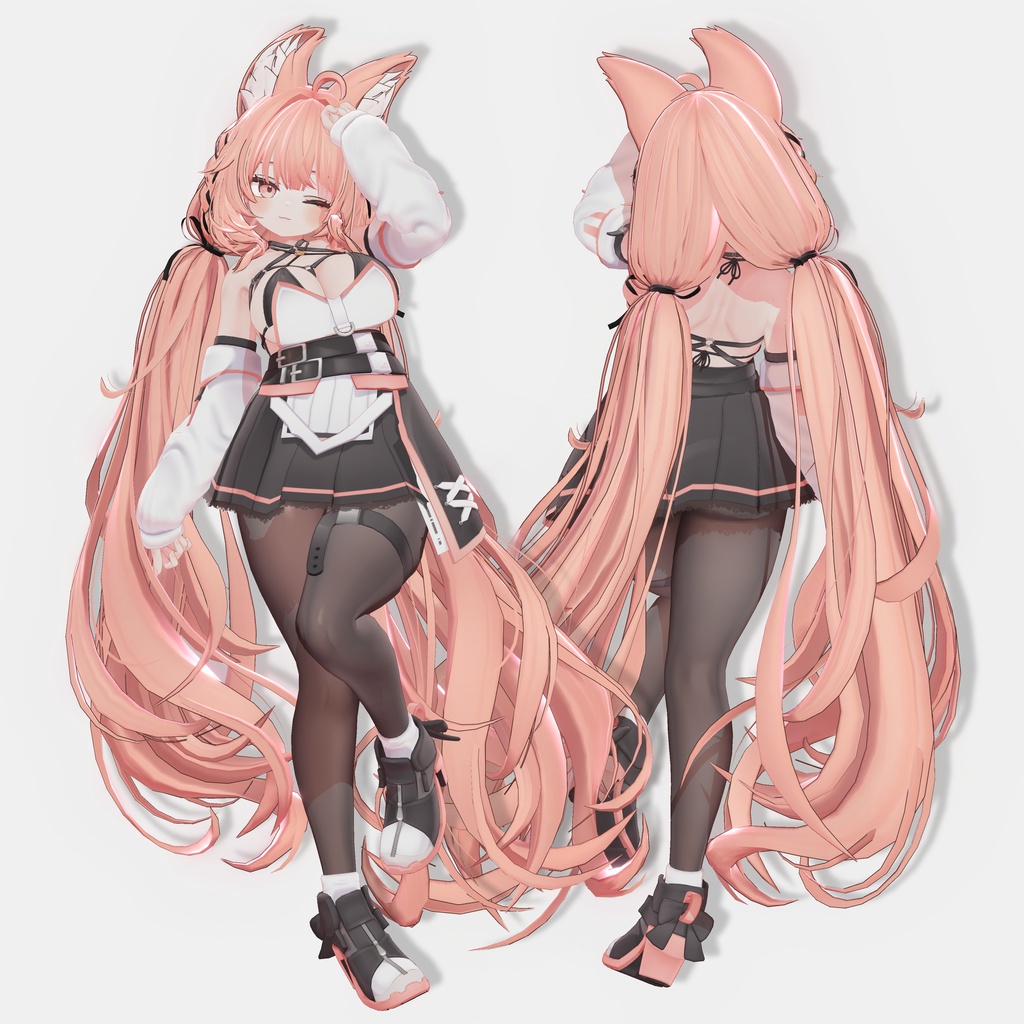 【13アバター対応 VRC Hair】 ふわりんツインテール