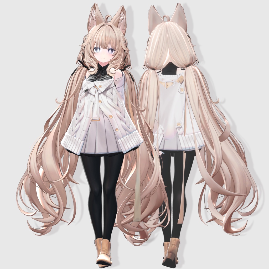 【12アバター対応 VRC Hair】 ふわりんツインテール