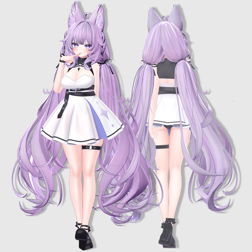 【12アバター対応 VRC Hair】 ふわりんツインテール