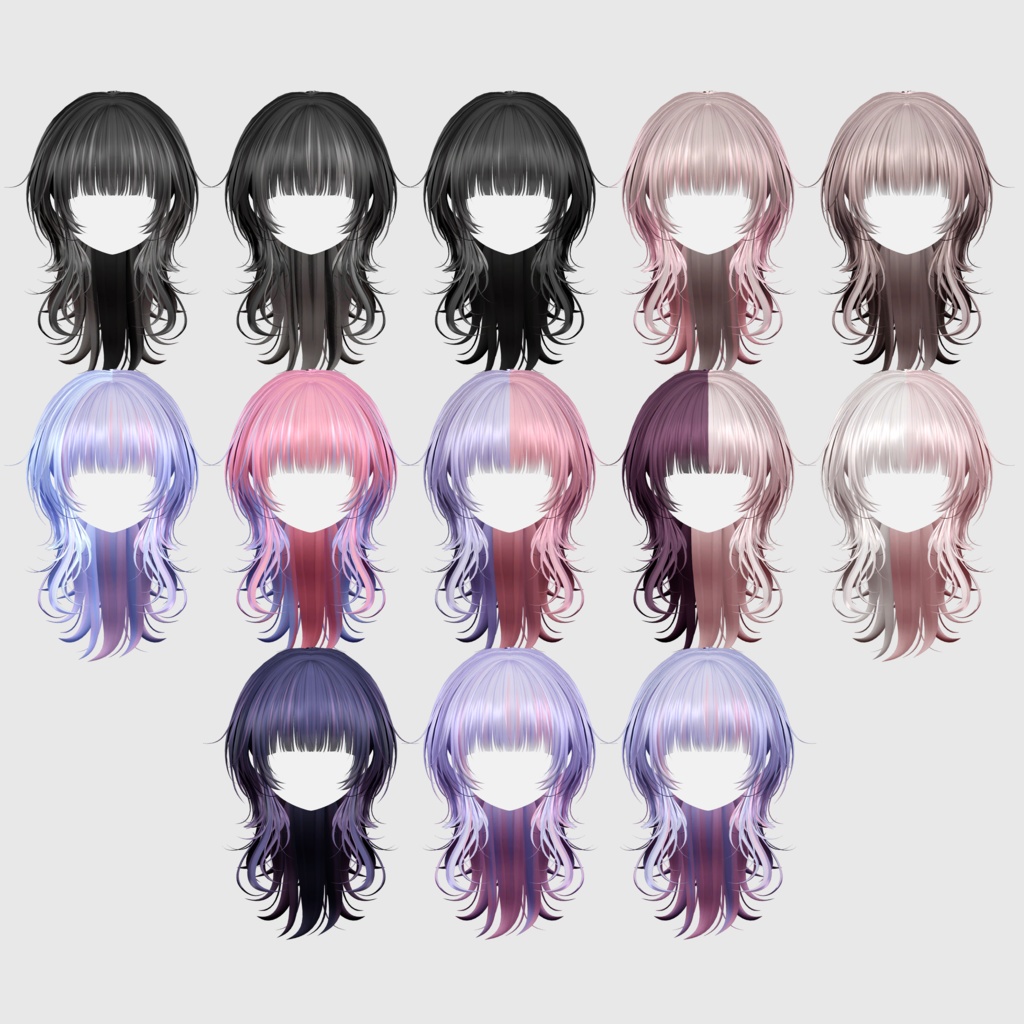 【14アバター対応 VRC Hair】Shade Wolf