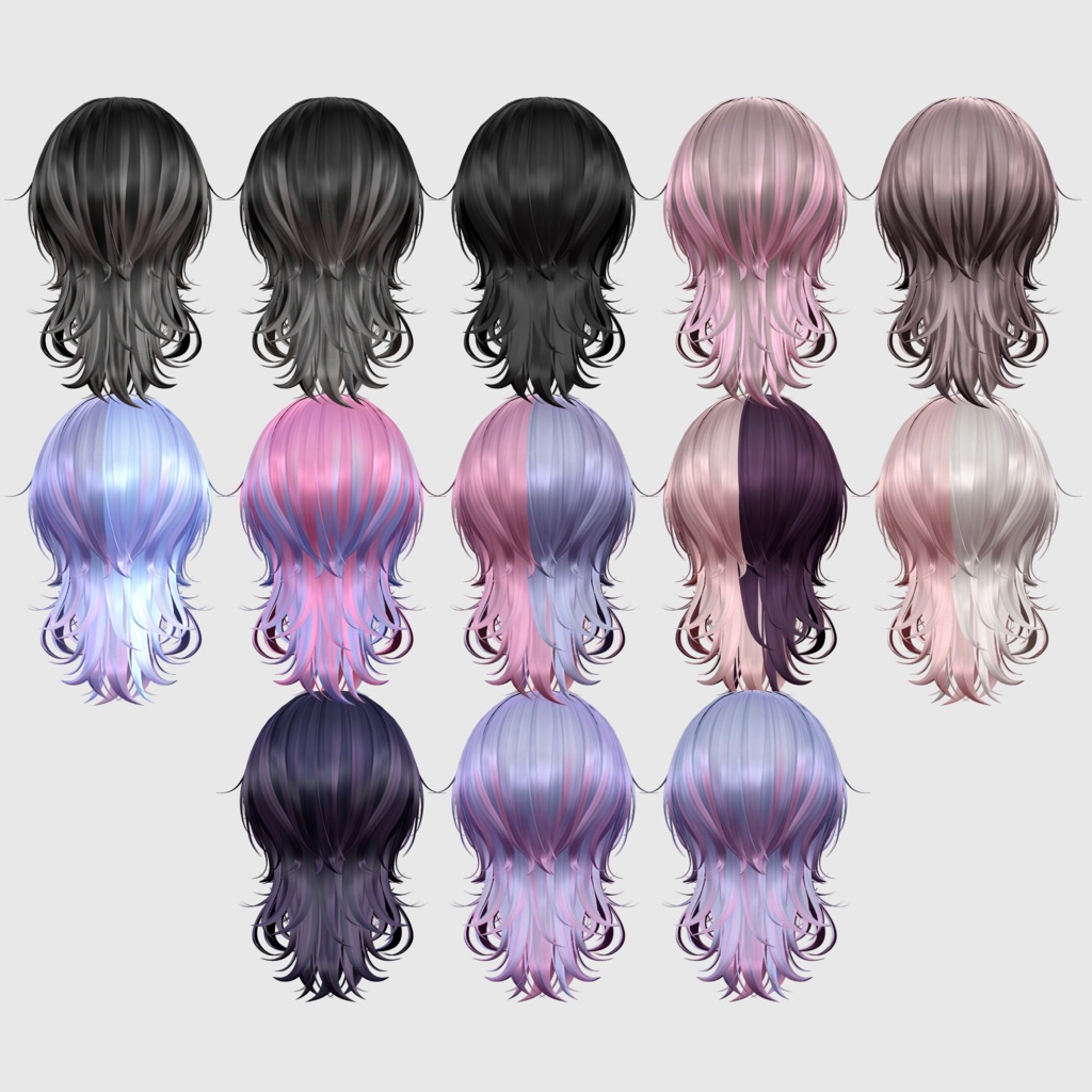 【14アバター対応 VRC Hair】Shade Wolf