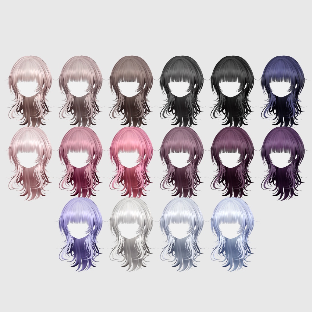 【14アバター対応 VRC Hair】Shade Wolf