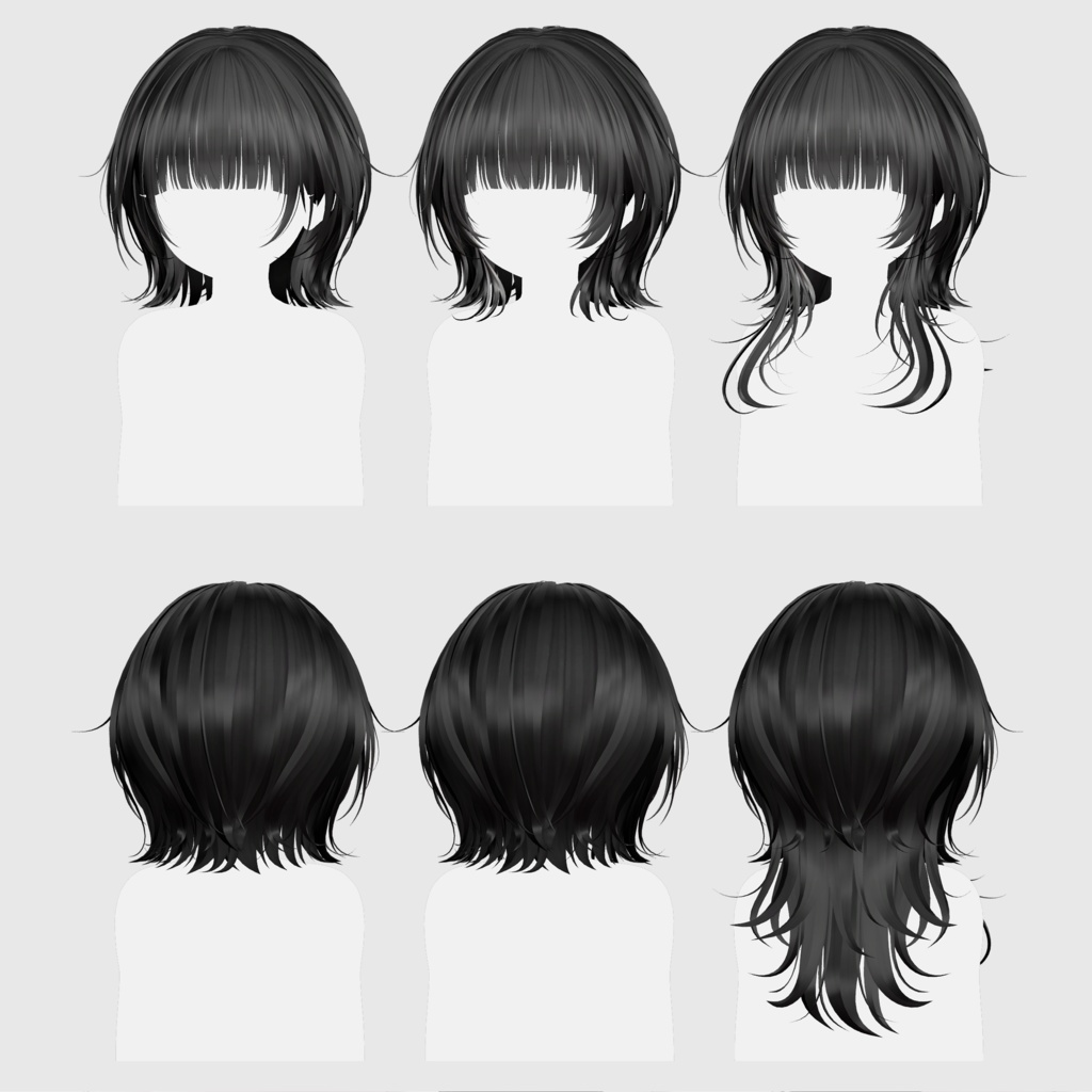 【14アバター対応 VRC Hair】Shade Wolf