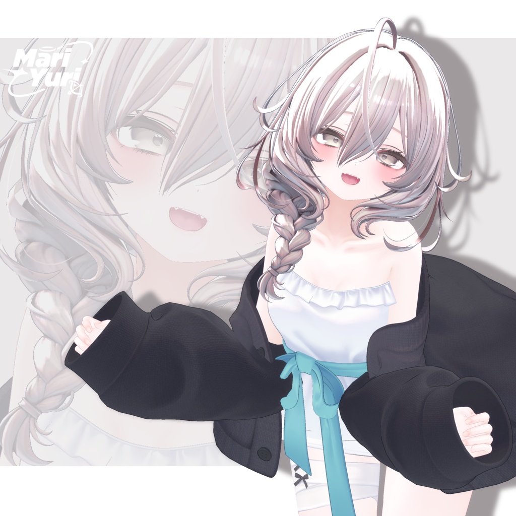 【13アバター対応 VRC Hair】 サイド三つ編み